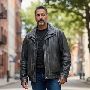 B&C 1990s Vintage Leather Bomber Jacket Size 52 XXL Soft Patina Distressed